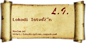 Lokodi István névjegykártya